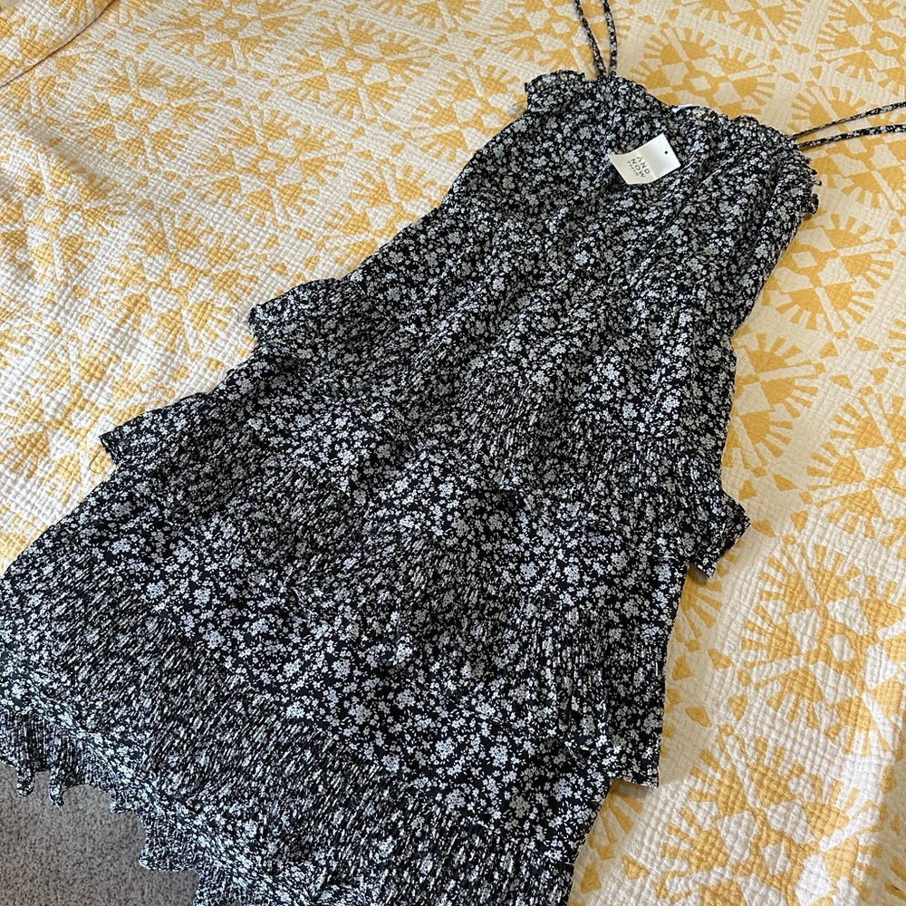 Black and White Spaghetti Strap Sundress Mini